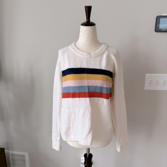 Madewell Colorful Front Stripe Wool and Alpaca Blend Sweater - Picture 2 of 8